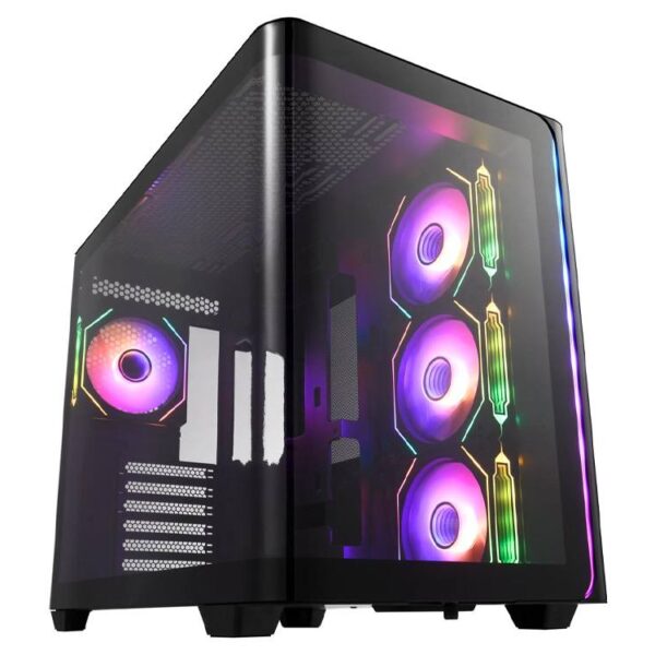 FSP M580 ARGB Tempered Glass Mid-Tower ATX Case – Black