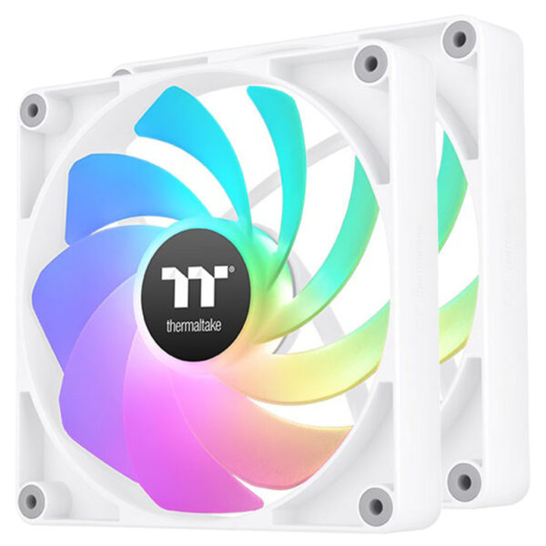 Thermaltake CT120 120mm Reverse ARGB Sync Performance PWM Fan White Edition – 2 Pack