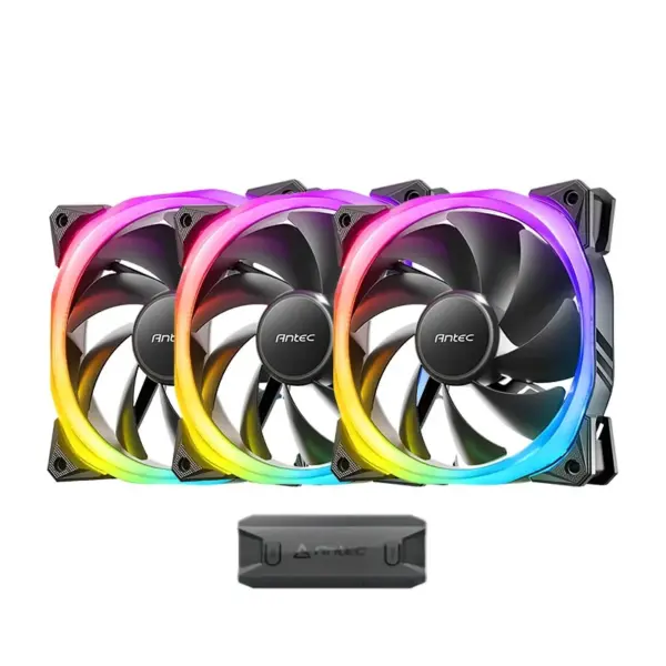 Antec Fusion 120mm ARGB PWM Black Case Fan – 3 Pack with ARGB Controller