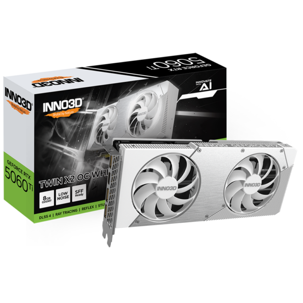 Inno3D GeForce RTX 5060 Ti TWIN X2 OC 8GB Video Card – White