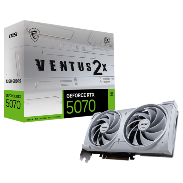 MSI GeForce RTX 5070 VENTUS 2X OC 12GB Video Card – White