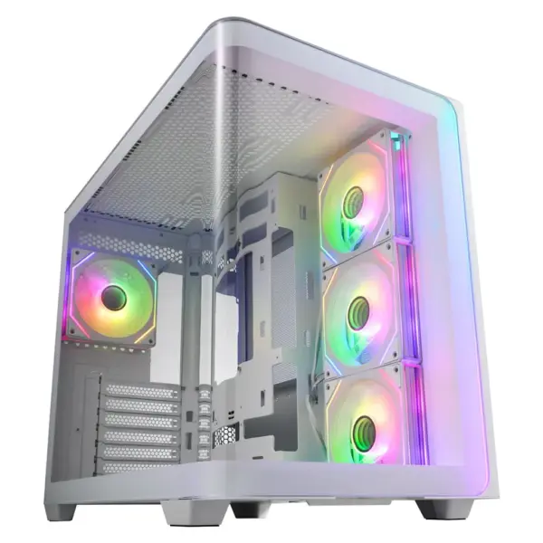 FSP M580 ARGB Tempered Glass Mid-Tower ATX Case – White