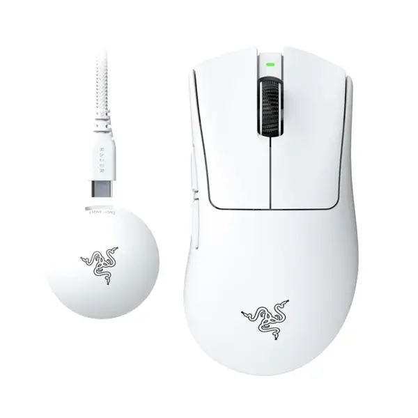 Razer DeathAdder V4 PRO Wireless Gaming Mouse, White