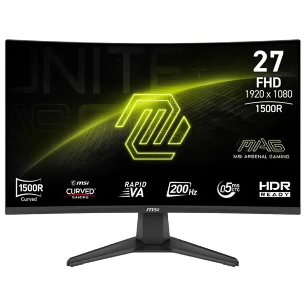 MSI MAG 276CF E20 27″ 200Hz Full HD 0.5ms Rapid VA Curved Gaming Monitor