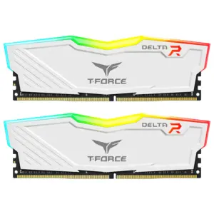 Team T-Force Delta RGB Series 16GB (2x 8GB) DDR4 3200MHz Desktop Memory – White