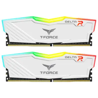 Team T-Force Delta RGB Series 16GB (2x 8GB) DDR4 3200MHz Desktop Memory – White