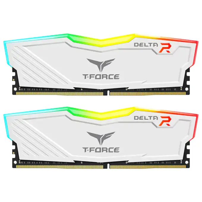 Team T-Force Delta RGB Series 16GB (2x 8GB) DDR4 3200MHz Desktop Memory – White