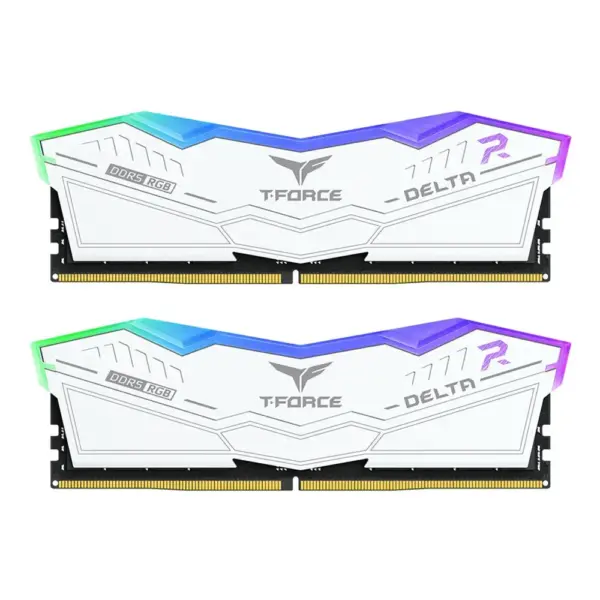 Team T-Force Delta RGB 16GB (2x 8GB) DDR5 5200MHz CL40 Desktop Memory – White