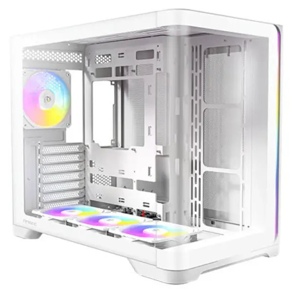 Antec C5 CURVE ARGB Tempered Glass Mid-Tower ATX Case – White