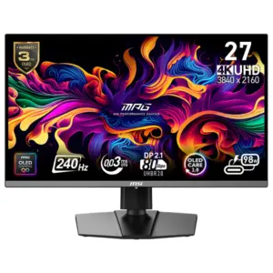MSI MPG 272URX 26.5″ 240Hz 4K UHD 0.03ms Adaptive Sync QD-OLED Gaming Monitor – G-SYNC Compatible