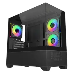 Cooler Master Elite 490 ARGB Tempered Glass Micro-ATX Case – Black