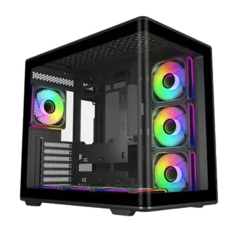 Cooler Master Elite 600 Curved Tempered Glass ATX Case – Black