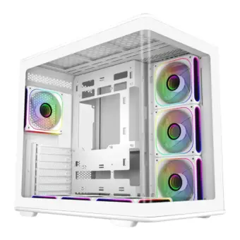 Cooler Master Elite 600 Curved Tempered Glass ATX Case – White