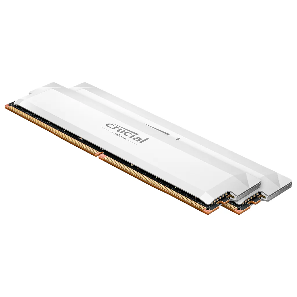 Crucial ddr5 PRO メモリ 16GB×2枚　ホワイト Crucial Pro 32GB (2x 16GB) 6400MHz CL32 DDR5 Memory – White - PCDIY