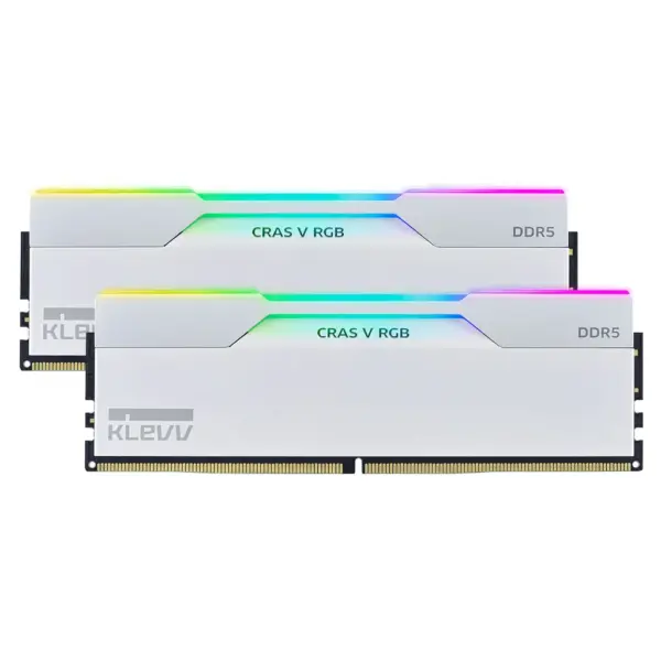 KLEVV CRAS V 32GB (2x 16GB) DDR5 6000MHz CL28 Desktop Memory – White