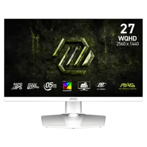 MSI MAG 274QRFW E20 27″ 200Hz WQHD 0.5ms HDR400 Adaptive Sync Rapid IPS Gaming Monitor – White