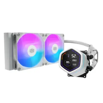 Cooler Master MasterLiquid Core NEX Digital 240 240mm ARGB AIO Liquid CPU Cooler – White