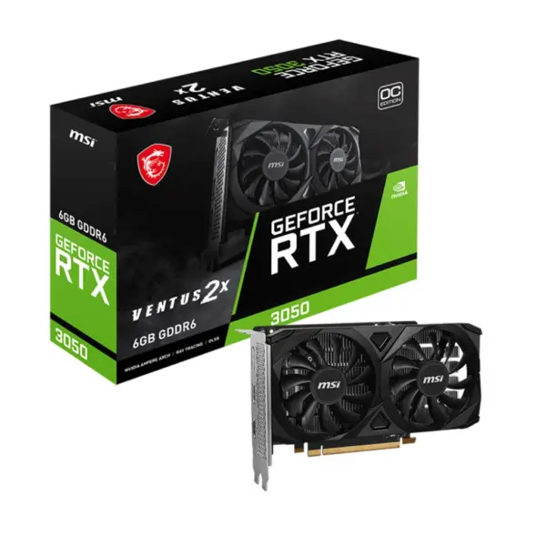 MSI GeForce RTX 3050 VENTUS 2X E OC 6GB Video Card
